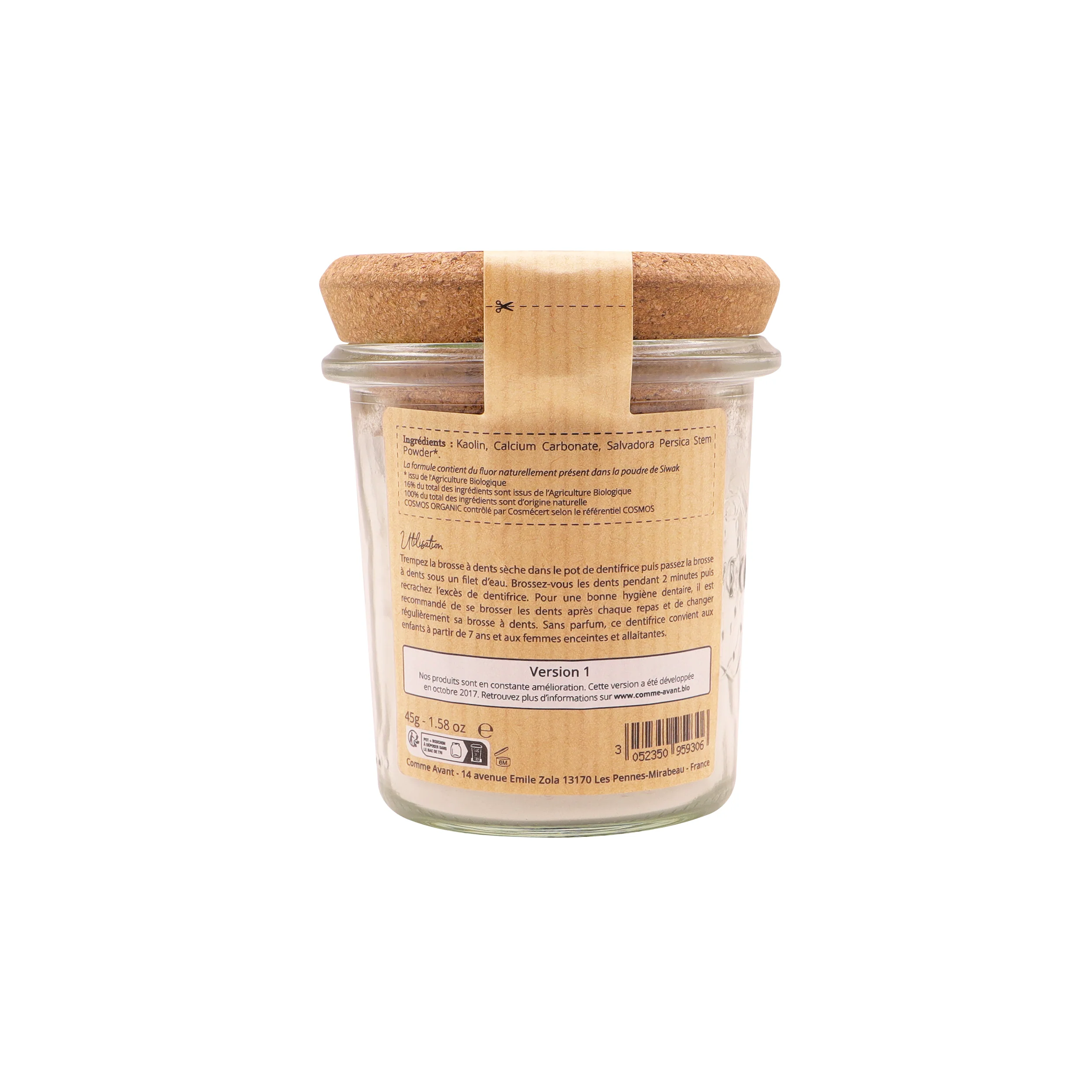 Dentifrice en poudre au siwak - Version 1 - 1 dentifrice - 45g / Mentholé