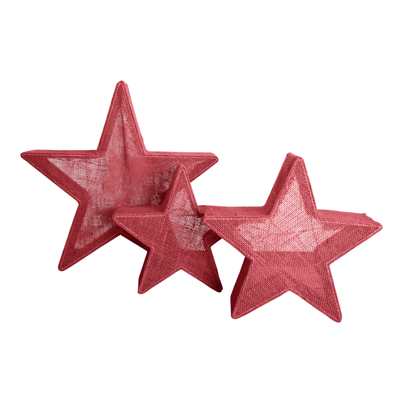 3er-Set-LED-Weihnachtssterne - rot