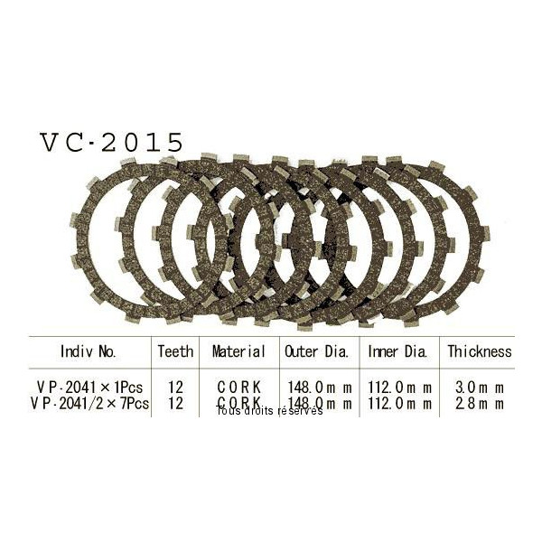 Kyoto - Disques garnis d'embrayage VC2015