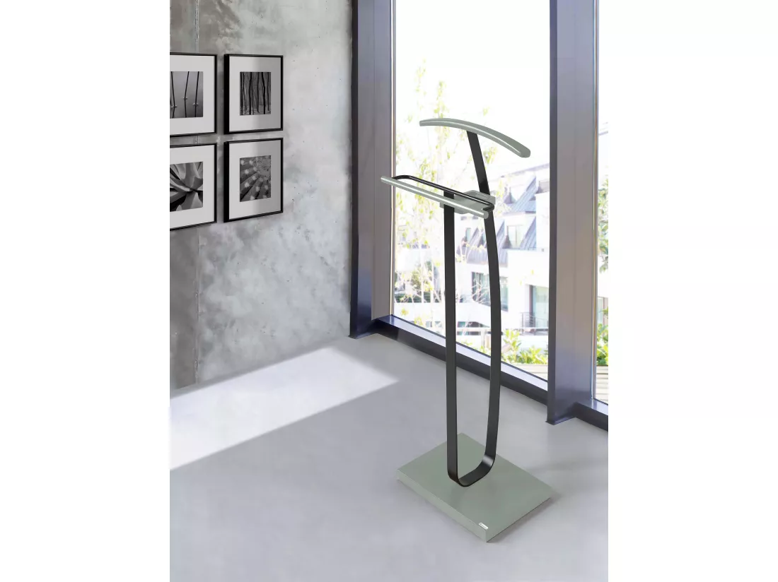 Valet de nuit - H115cm x L48cm x P30cm - hêtre massif vert/gris graphite - City