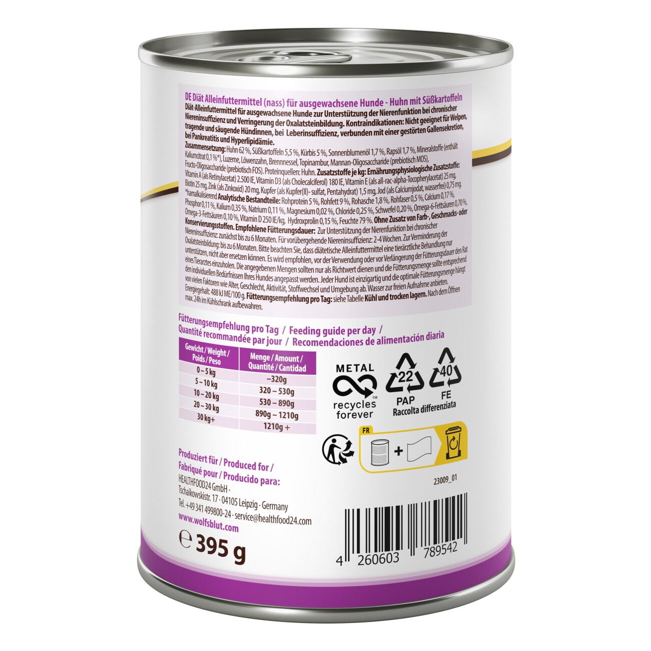 WOLFSBLUT Adult VetLine Renal, Huhn 6x395 g