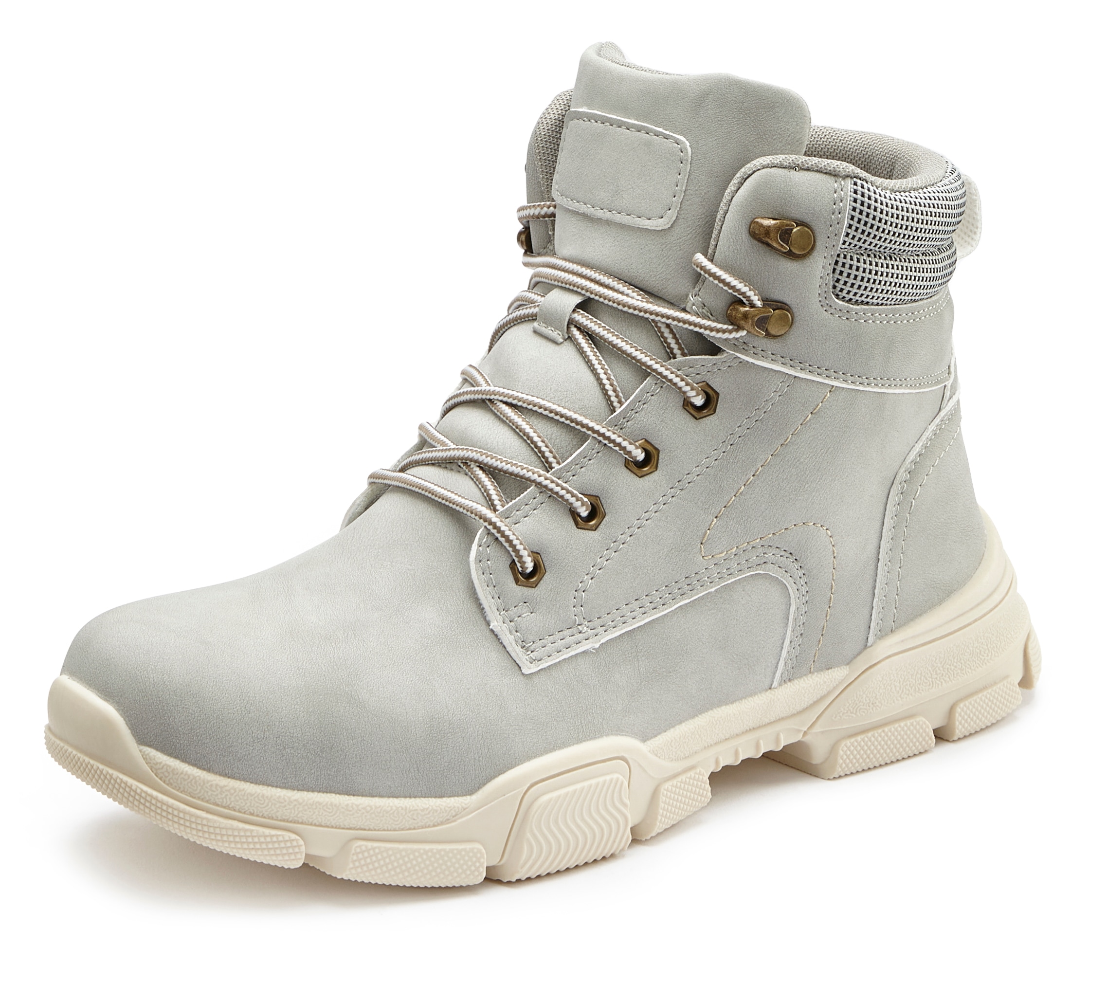 AUTHENTIC LE JOGGER Schnürboots  Schnürstiefelette, Wanderschuhe, Outdoorstiefel mit Profilsohle VEGAN