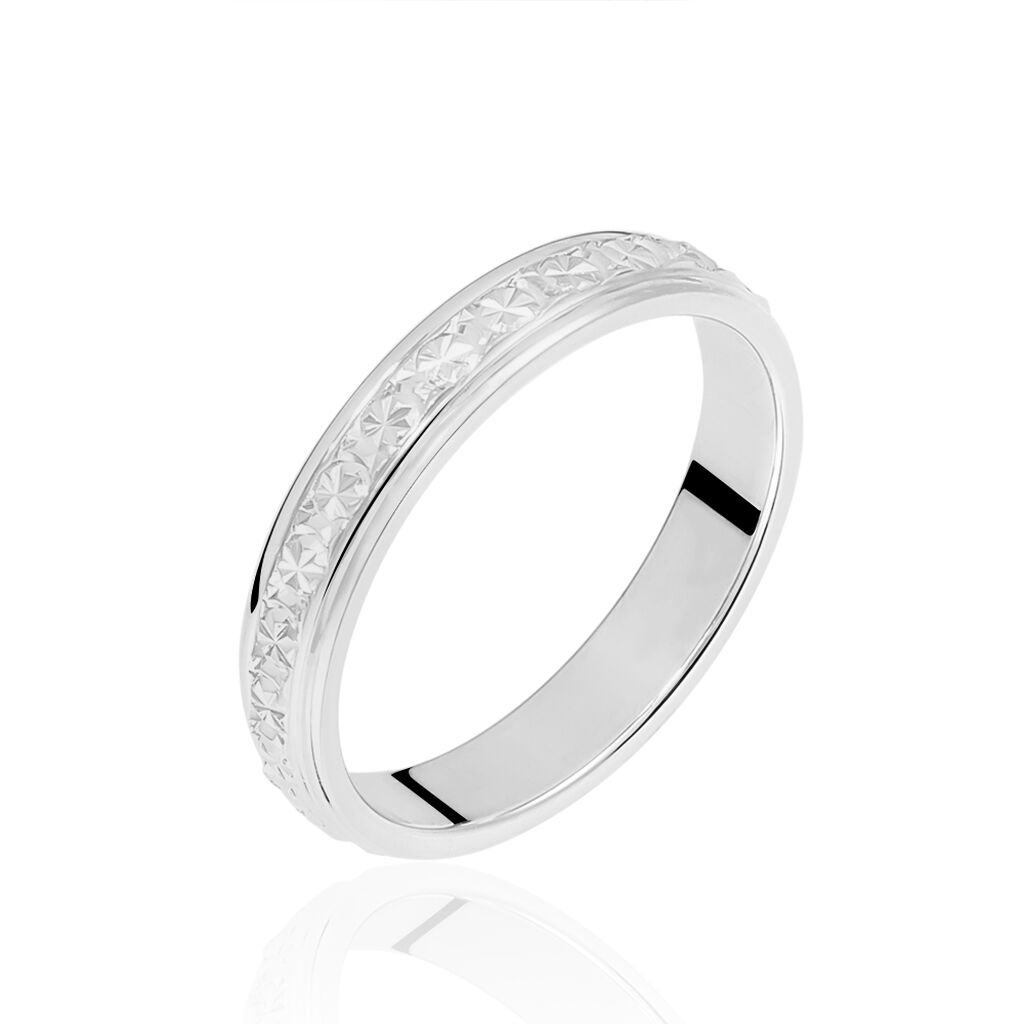 Alliance Laura Diamantee Ruban Plat Or Blanc