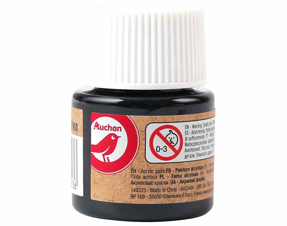 PINTURA ACRÍLICA AUCHAN 45ML PRETO