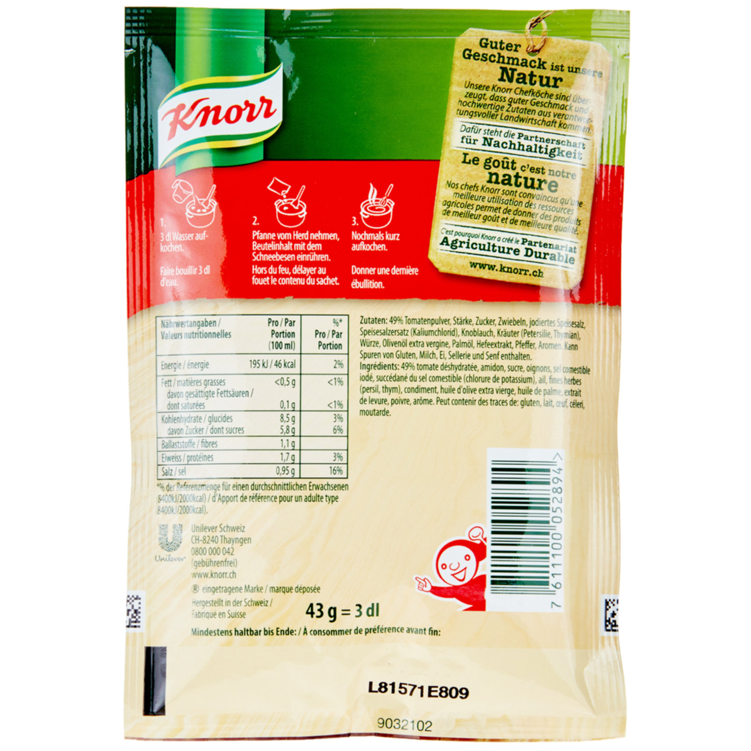 Knorr Salsa p.Pasta Tomato 43G