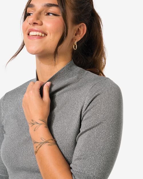 pull femme Lily à paillettes gris