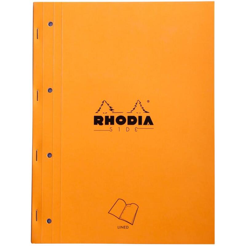 Bloc agrafé côté Side A4 80 feuilles lignées 80 g. - Orange