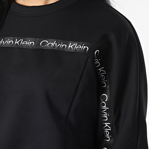 Sweat Crewneck A Bandes Femme Crop GWF2W300 Noir