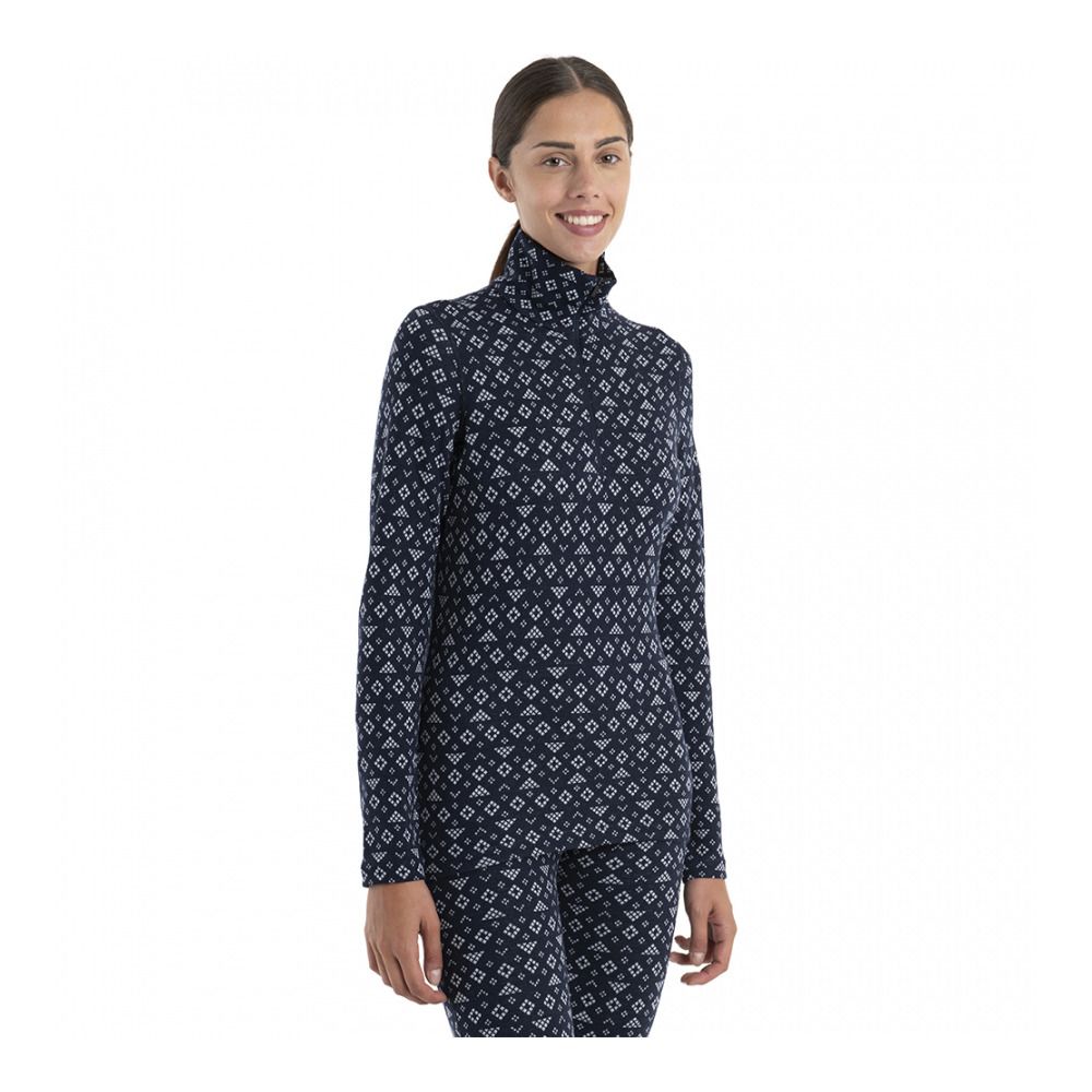 Icebreaker 260 VERTEX FIRST SNOW - Sous-couche Femme midnight navy/snow/j
