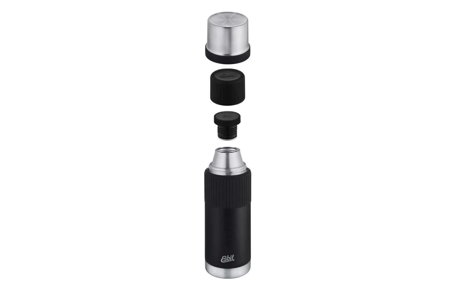 Esbit Edelstahl Isolierflasche mit Manschette 1000ml schwarz