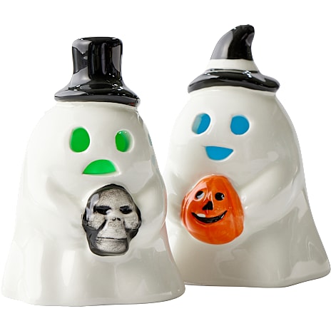 Halloween spøgelse med LED 11,5x8,3 cm - flere varianter- assorteret