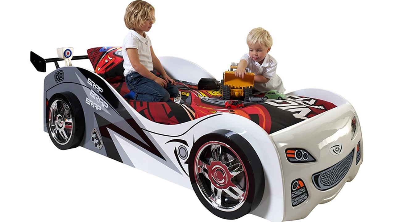 Bed Brap Brap raceauto wit