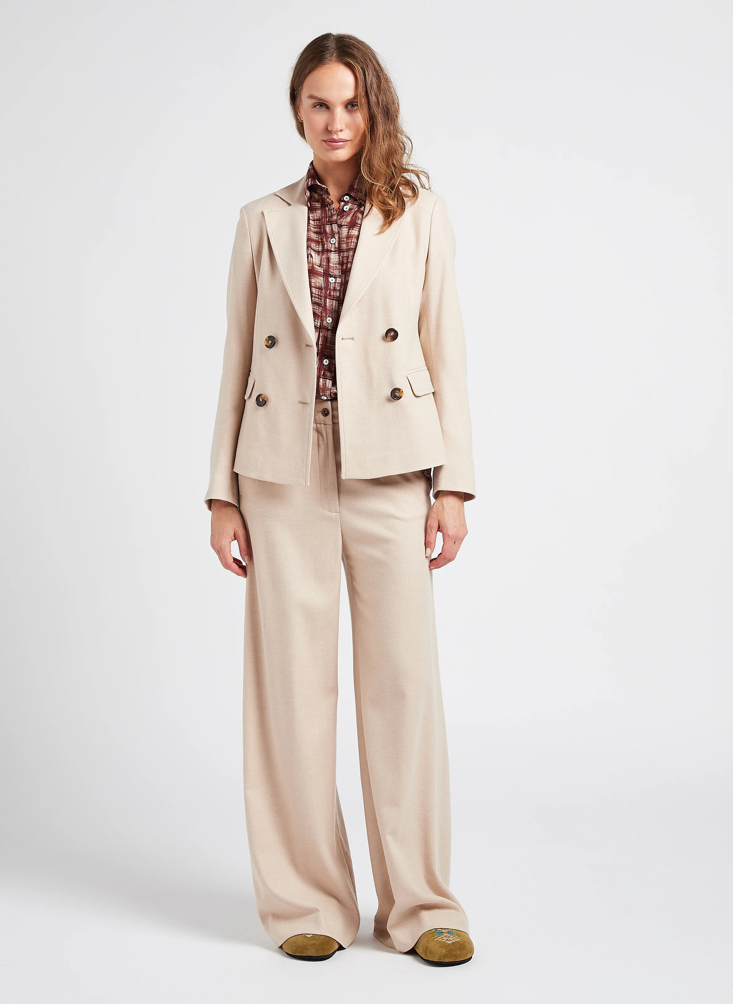 VANIO - Veste ajustée col tailleur | Blanc