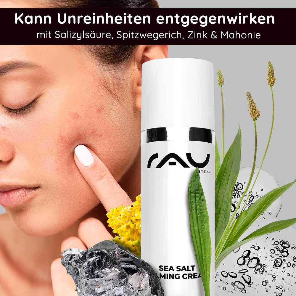 RAU Cosmetics Sea Salt Calming Cream mit PHA, Mandelöl und wertvollem Meersalz