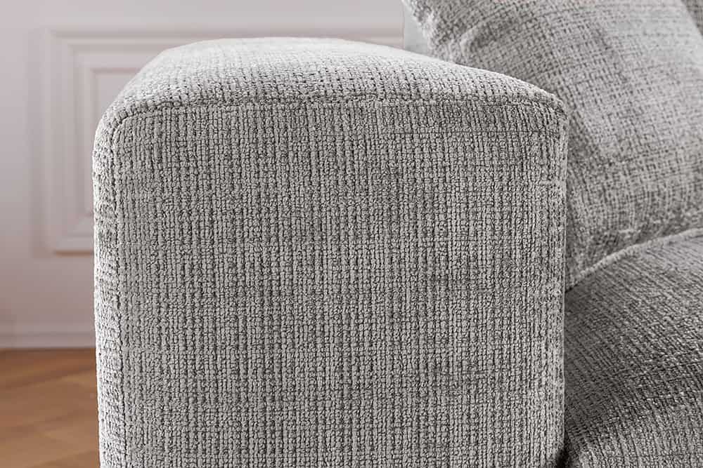 Modernes Ecksofa SIGNATUR 260cm grau Chenille Cremona beidseitig stellbar inkl. Kissen