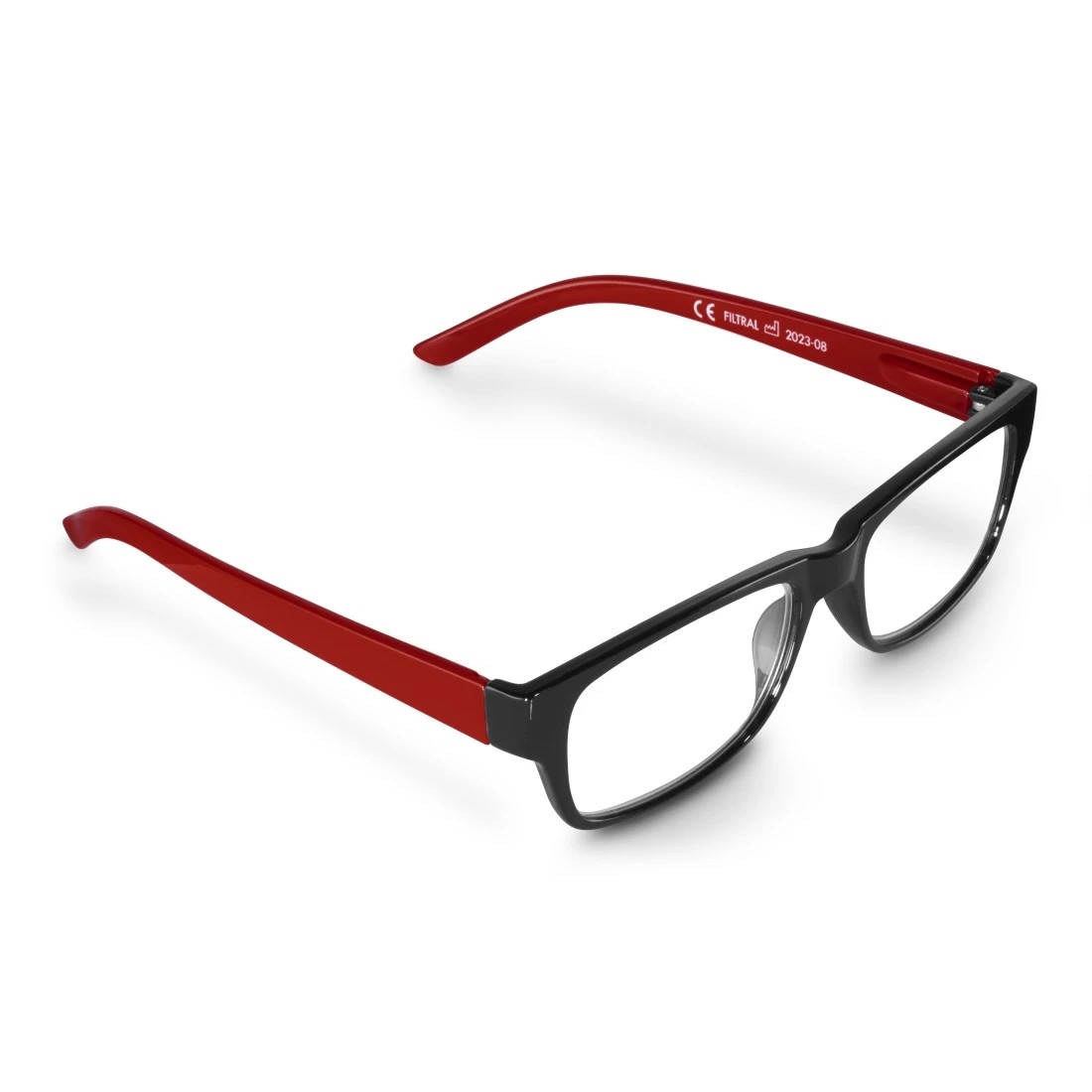Nachhaltige Lesehilfe Lese Brille Dioptrie  3.00 Recycelt Glanz (00096217) - Schwarz / Rot