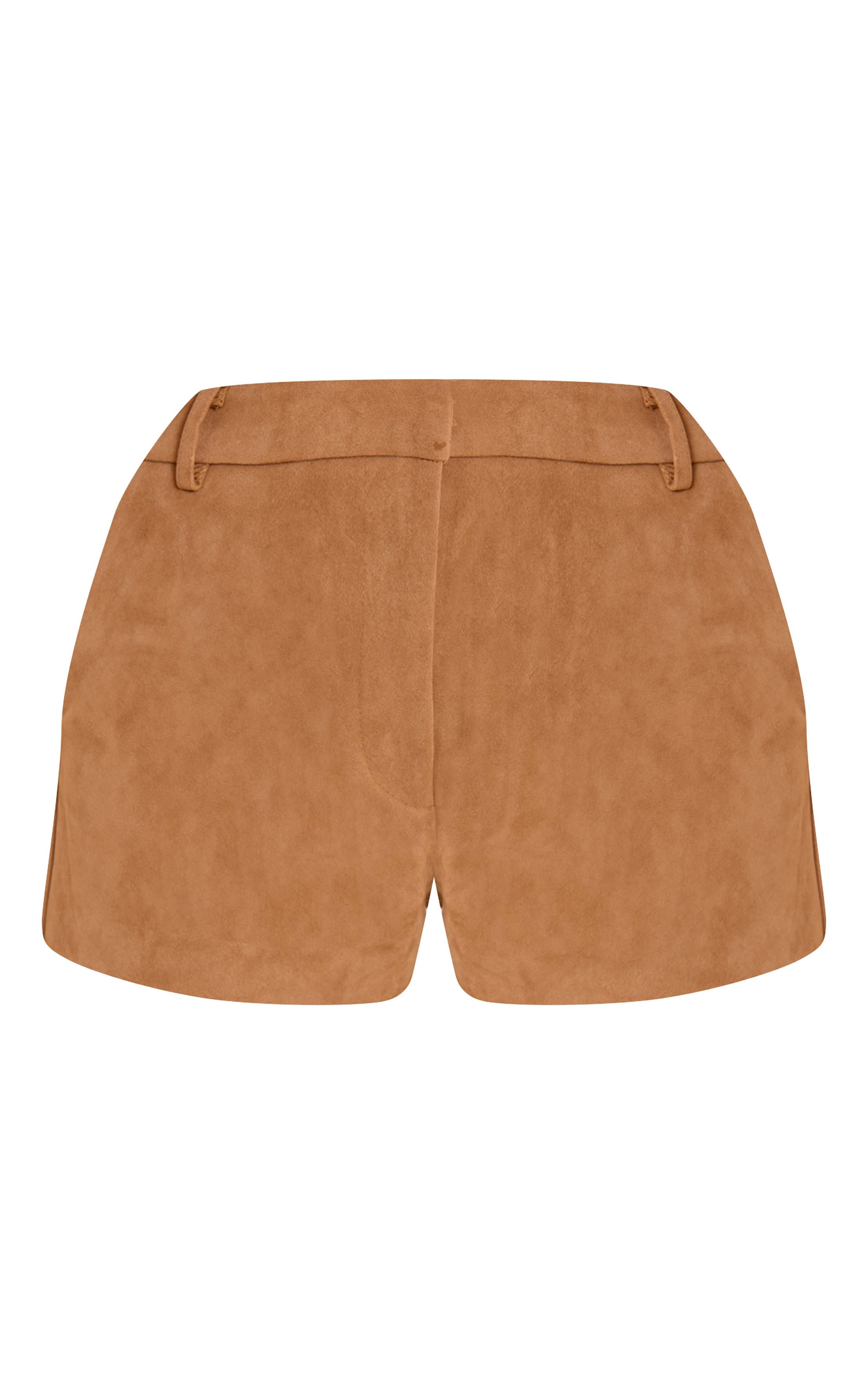 Marron Short Tailleur Structuré En Synthétique