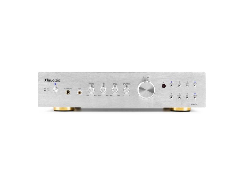 Audizio Stereo-Verstärker AD420A Silber Vielseitiger 4-Kanal-Verstärker mit grosser Funktionalität