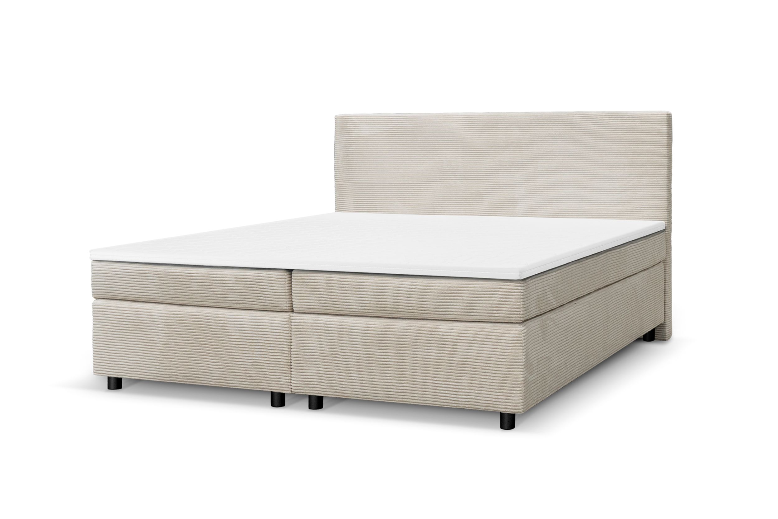 Boxspringbett Paxos Cordstoff Beige 180x200 Hotelbett Bonellfederkern Bett