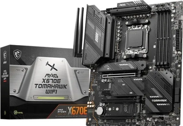 [OUTLET] - MSI MAG X670E TOMAHAWK WIFI - Bundkort - ATX - Socket AM5 - AMD X670 Chipset - USB 3.2 Gen 1, USB 3.2 Gen 2, USB-C Gen 2x2, USB-C 3.2 Gen2 - 2.5 Gigabit LAN, Wi-Fi 6, Bluetooth - onboard grafik (CPU påkrævet) - HD Audio (8-kanaler)