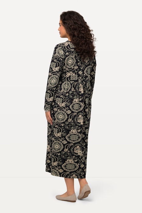 Jerseykleid, A-Linie, Rundhals, Keyhole, Langarm