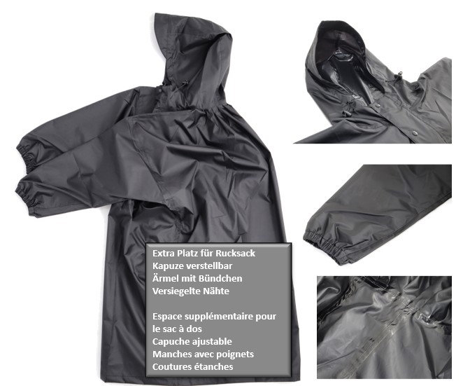 Poncho Trekking mit Backpack 2000 wasserdicht One Size