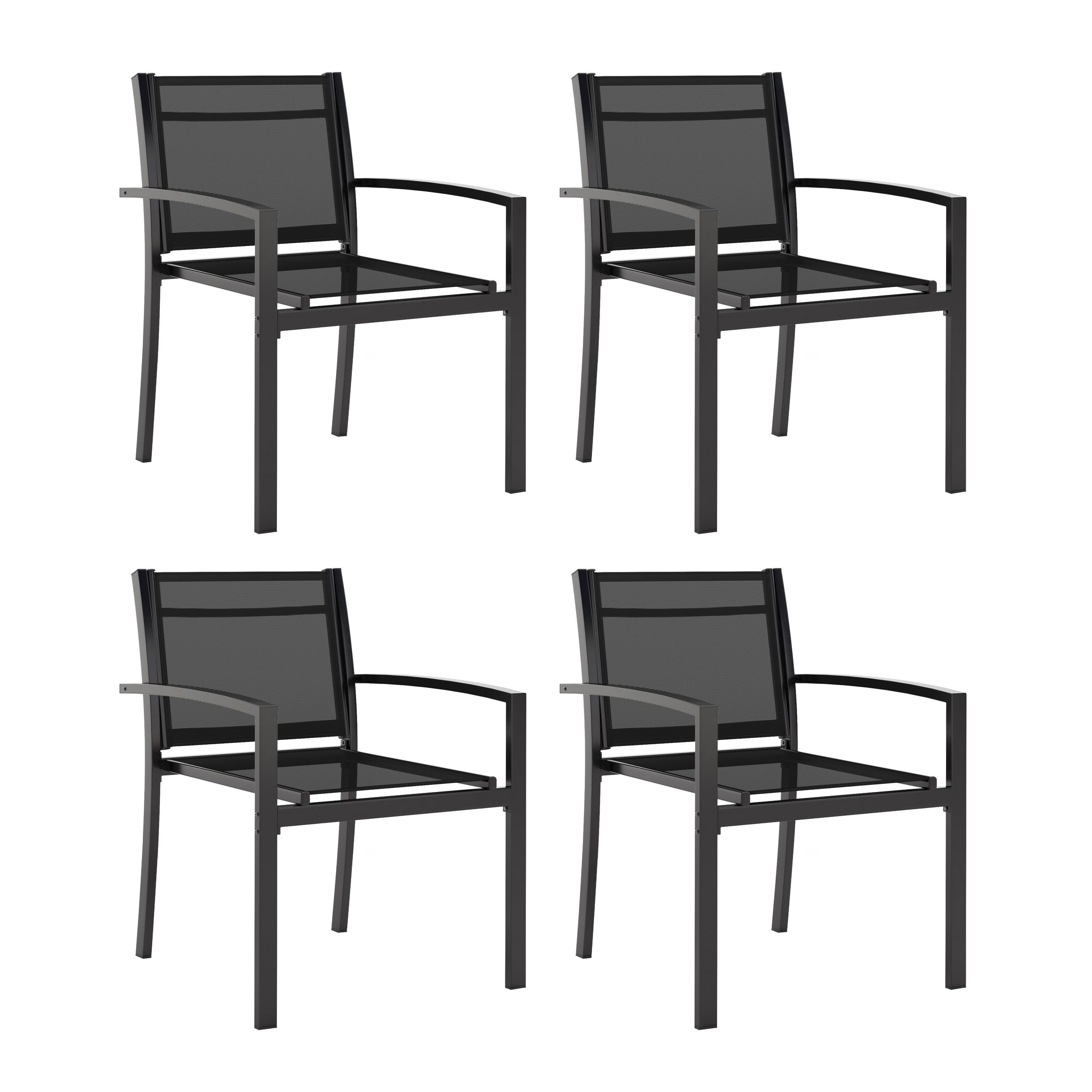 Gartenstuhl 4er Set anthrazit