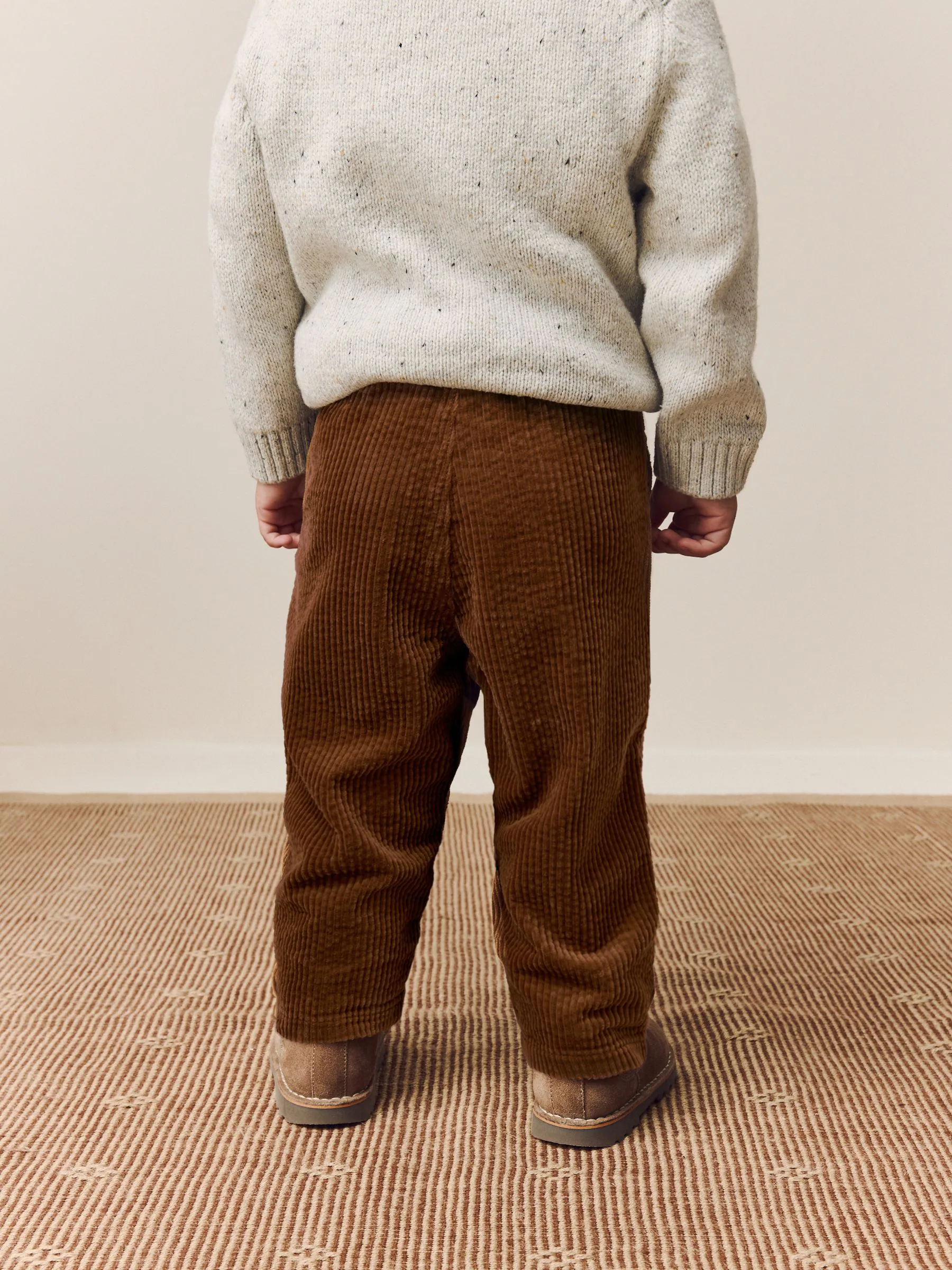 Lichtbruin - Corduroy broek met textuur en aantrekkoord (3mnd-7jr)