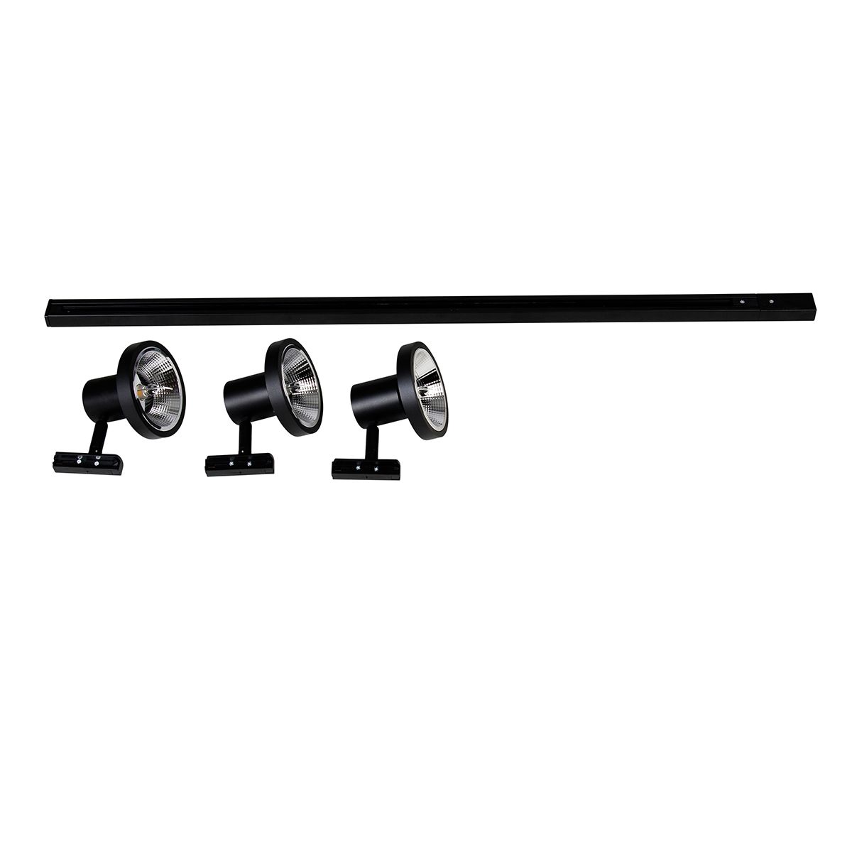 Modern railsysteem met 3 spots zwart 1-fase 100 cm - Iconic Jeany
