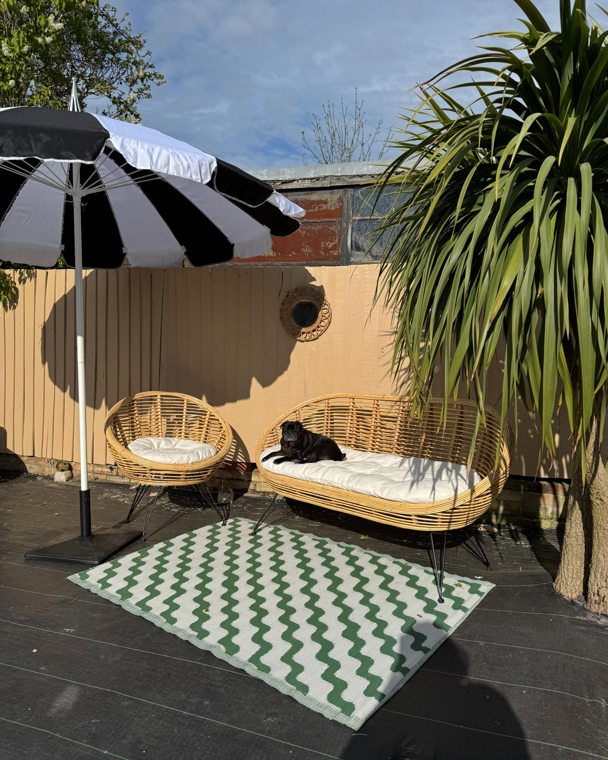 Tuin bankenset 3-zits MARATEA Rotan Natuurlijk