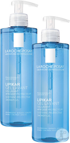 Pack de 2 La Roche-Posay Lipikar Gel Lavant Peau Sensible Flacon Pompe 400ml