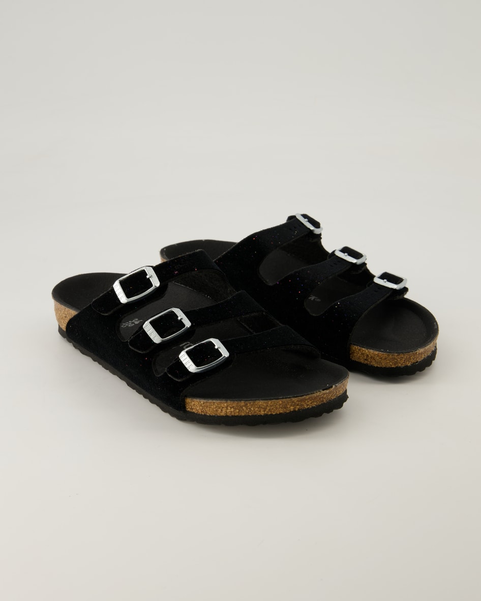 Birkenstock Florida Kids Vegan Pantoletten in Schwarz