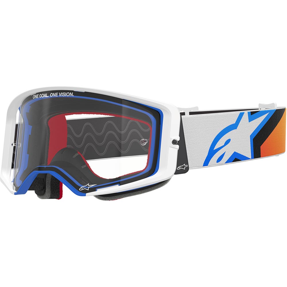 Alpinestars - Masque Supertech Corp Blanc / Orange / Bleu / Transparent