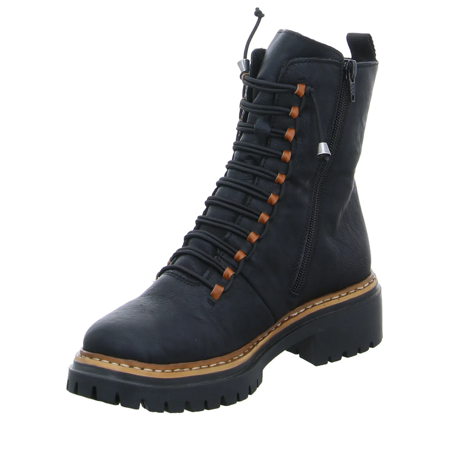 RIEKER Boot Schwarz Lederimitat  mit Tex-Membrane