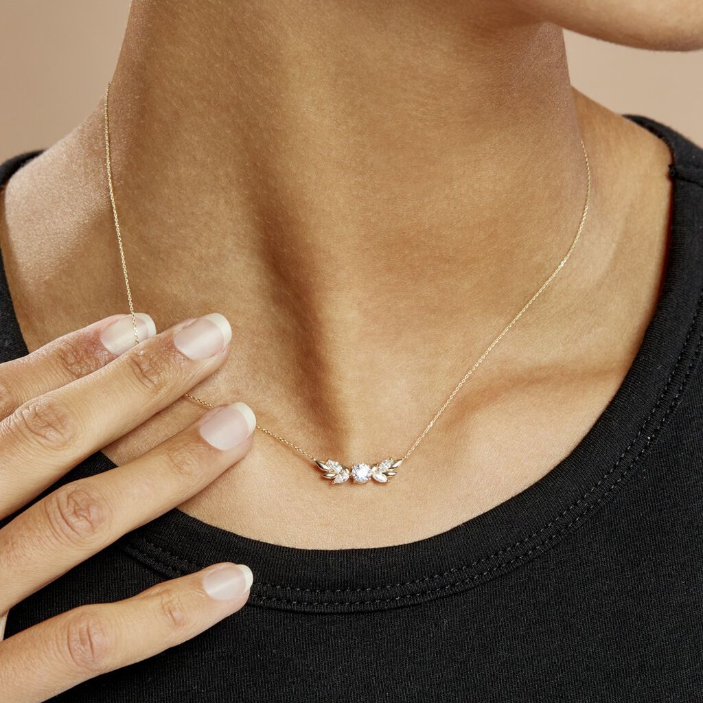 Collier Alexine Or Jaune Oxyde De Zirconium