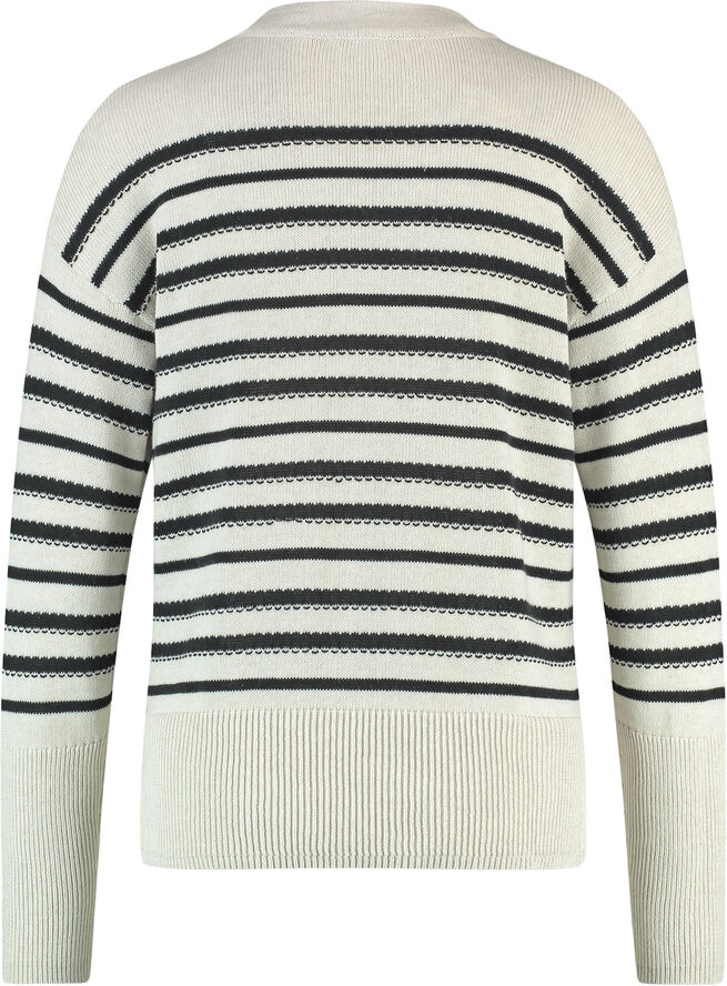 Gerry Weber PULLOVER 1/1 SLEEVE Cream/blakc striped