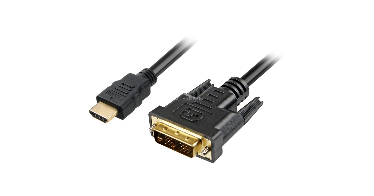 SharkoonHDMI > DVI-D adapter  (Zwart, 3 meter, Single-Link)