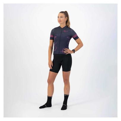 Maillot Manches Courtes Velo Rogelli Marble - Femme - Bleu/Rose