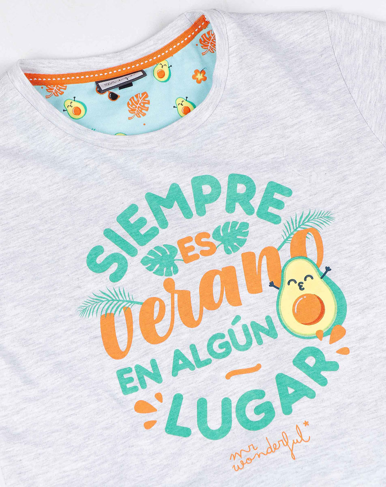 Mr Wonderful Pyjama Avocado gris/multicolore