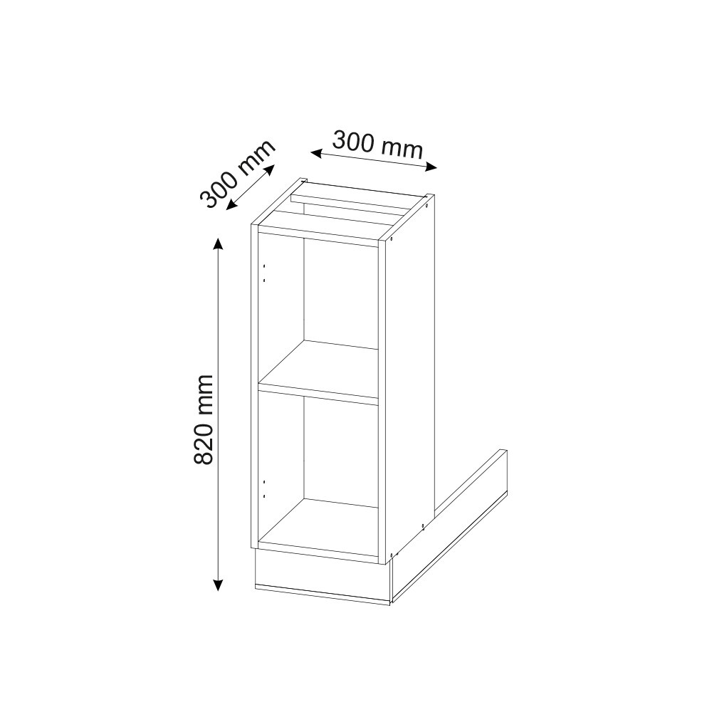 Regalinselunterschrank Küchenschrank Küchenmöbel Fame-Line Eiche Goldkraft 30 cm modern Küche Einbauküche Kücheninsel Einlegeboden Blende Küchenunterschrank Küchenzeile Regal Aufbewahrung
