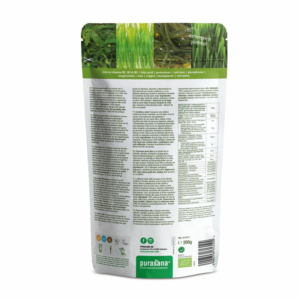 Purasana Green Mix Poeder Bio 200 gr