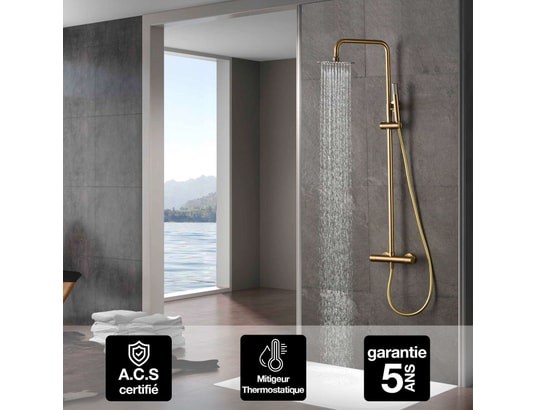 IMEX PRODUCTS - Barre et colonne de douche Colonne de douche thermostatique imex monza bdm039/oc or bro...