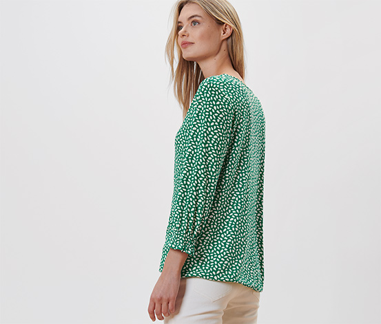 Bedrucktes Blusenshirt, grün