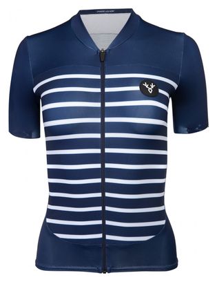 Maillot Manches Courtes Femme LeBram Ventoux Marine Coupe Ajustée