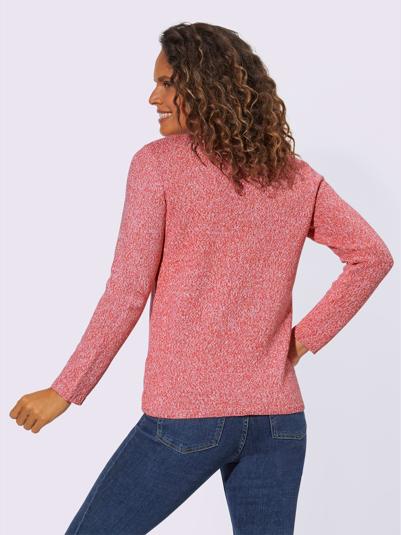 Pull femme à col en v et manches longues