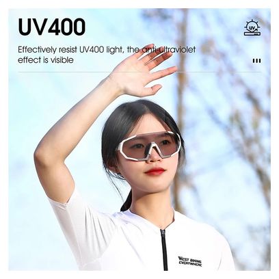 Lunettes de sport photochromiques anti-UV et coupe-vent - noir
