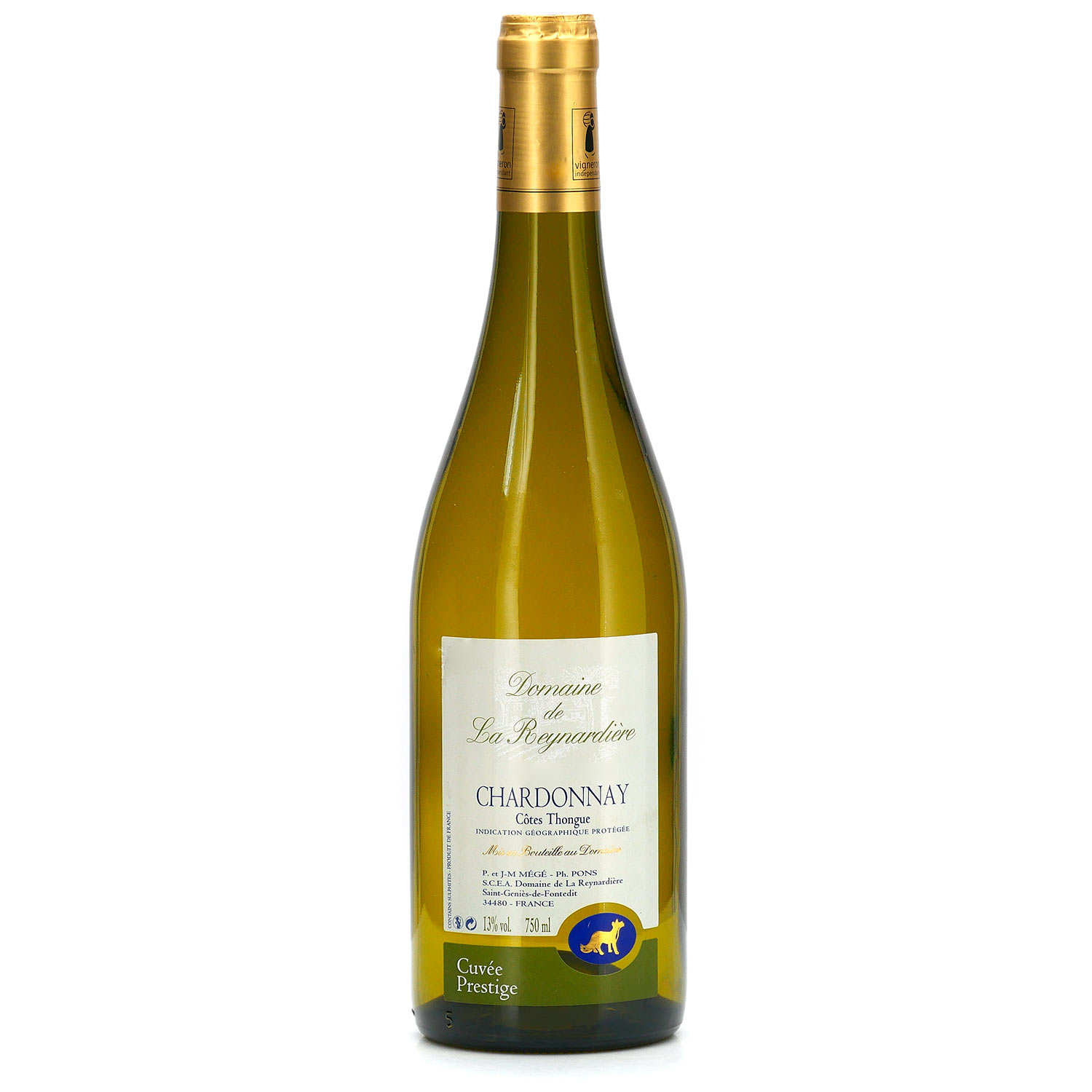 Vin Blanc Domaine de la Reynardière - IGP Côtes de Thongue - Chardonnay