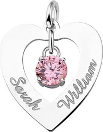 Ketting hanger zilver hart met Zirkonia