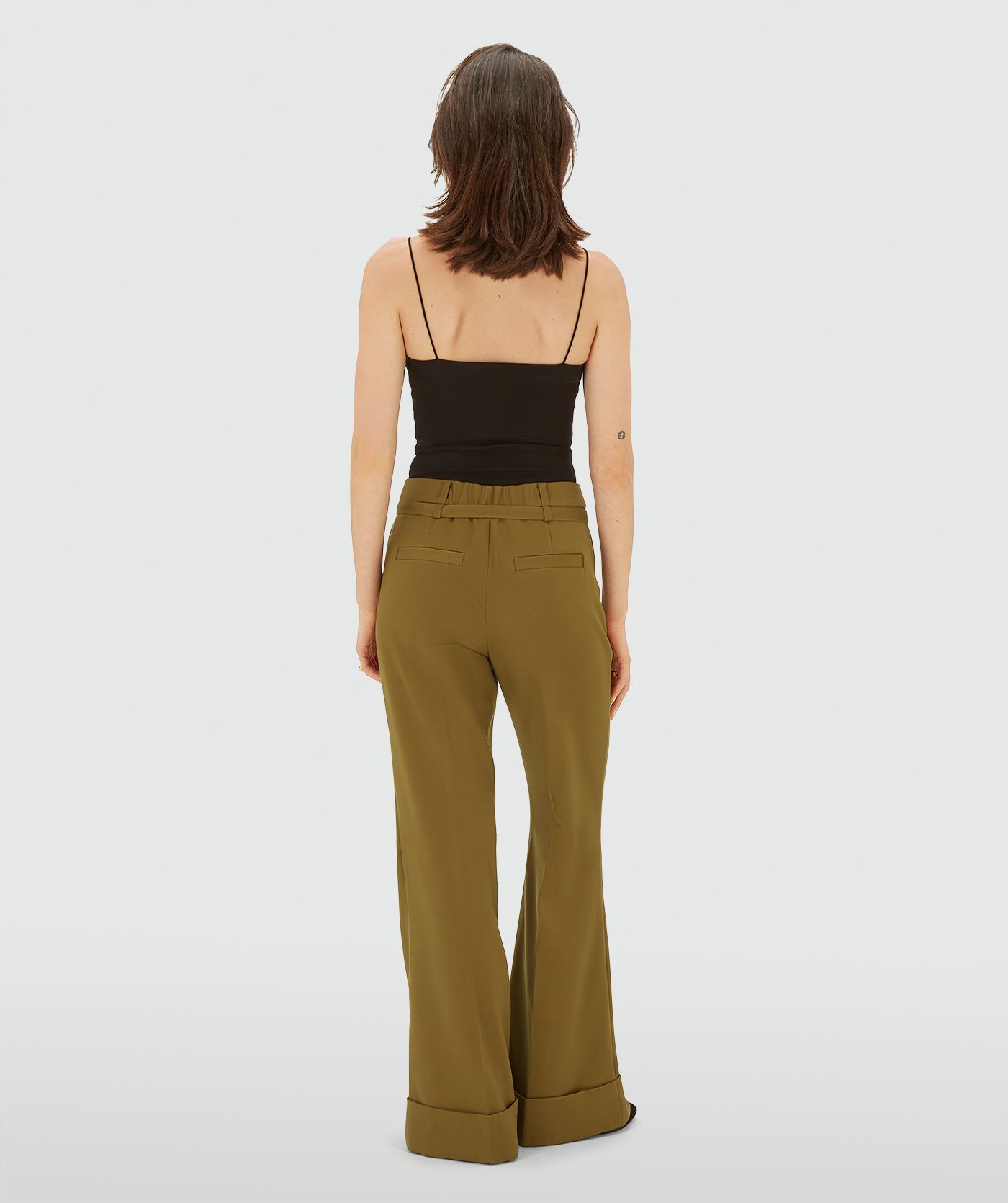JV-KORIEN mid rise flared pantalon - olive green
