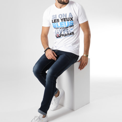 Tee Shirt Yeux Bleus Blanc